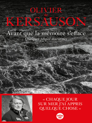 cover image of Avant que la mémoire s'efface. Quelques propos maritimes